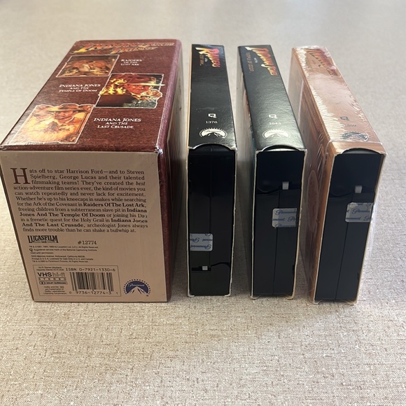Indiana Jones Trilogy Box Set (VHS, 1989) Raiders of the Lost Ark Temple Doom - Picture 4 of 9